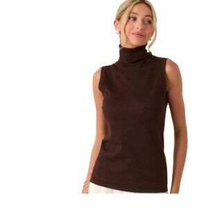 BCBGMaxazria Angora/Wool Bland Sleeveless Turtleneck Sweater